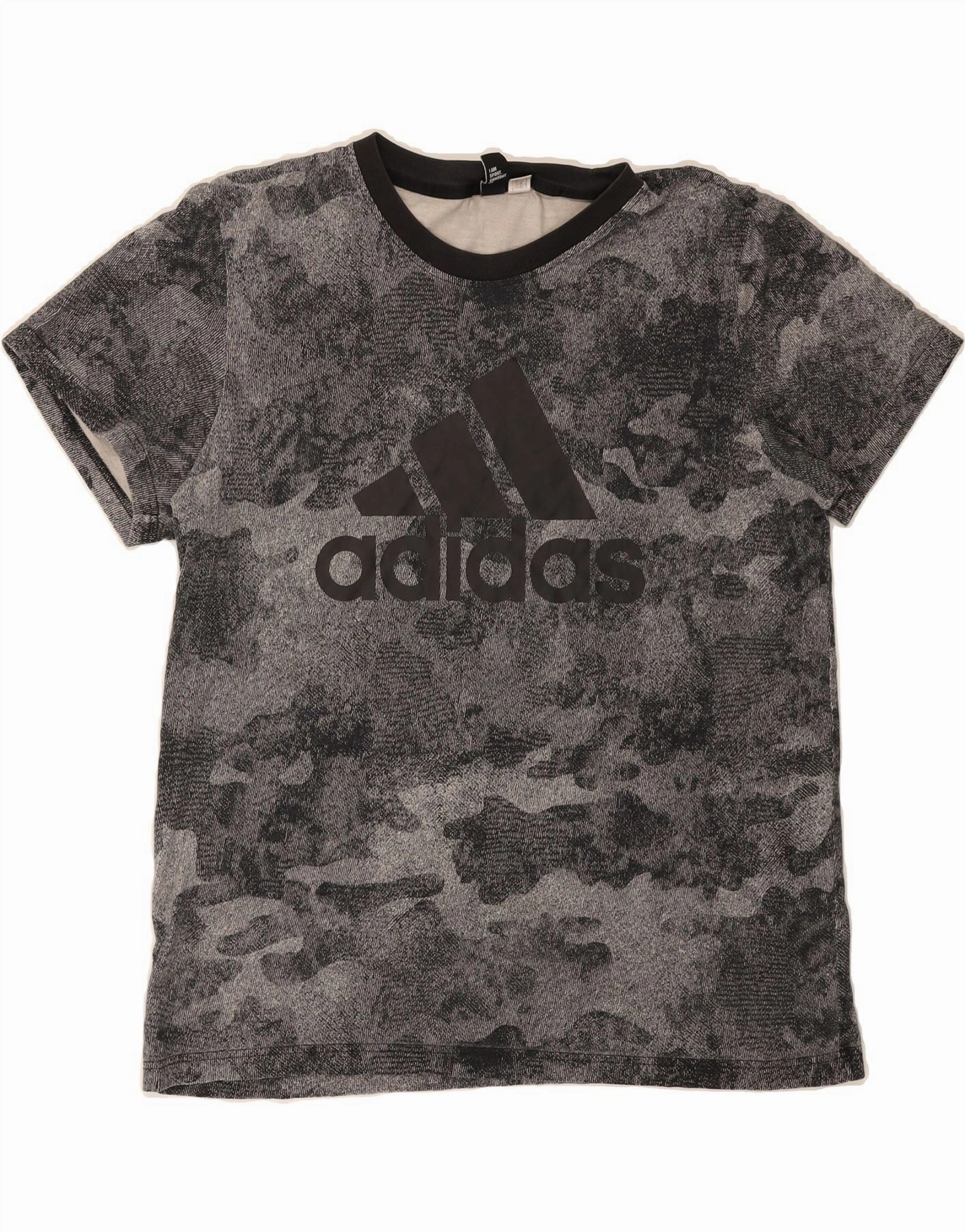 ADIDAS Mens Graphic T-Shirt Top Large Grey Camouflage