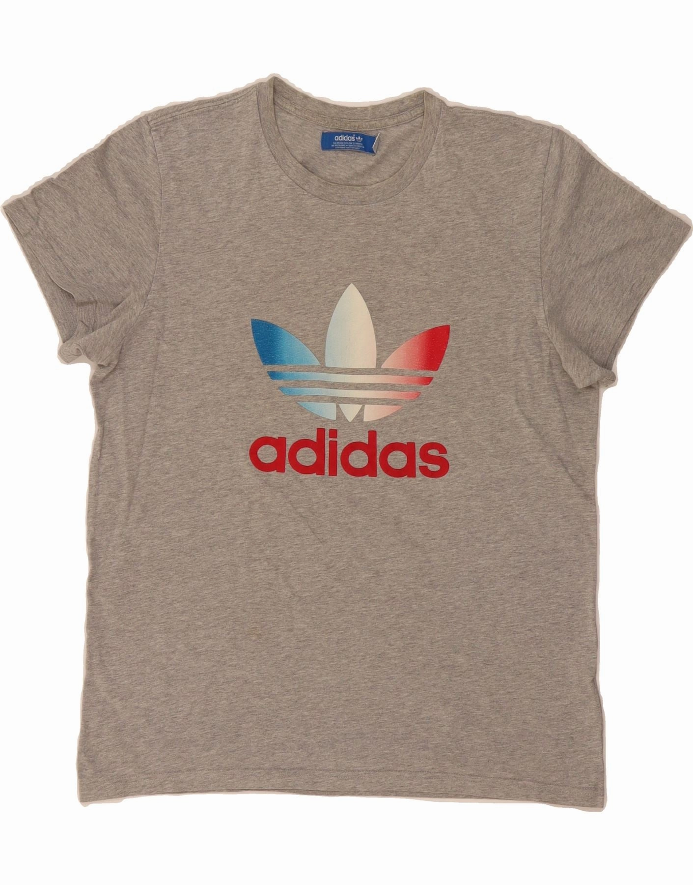 ADIDAS Mens Graphic T-Shirt Top Medium Grey Cotton