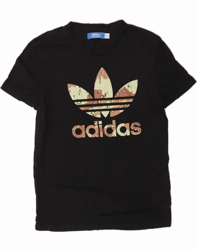 ADIDAS Mens Graphic T-Shirt Top Small Black Cotton