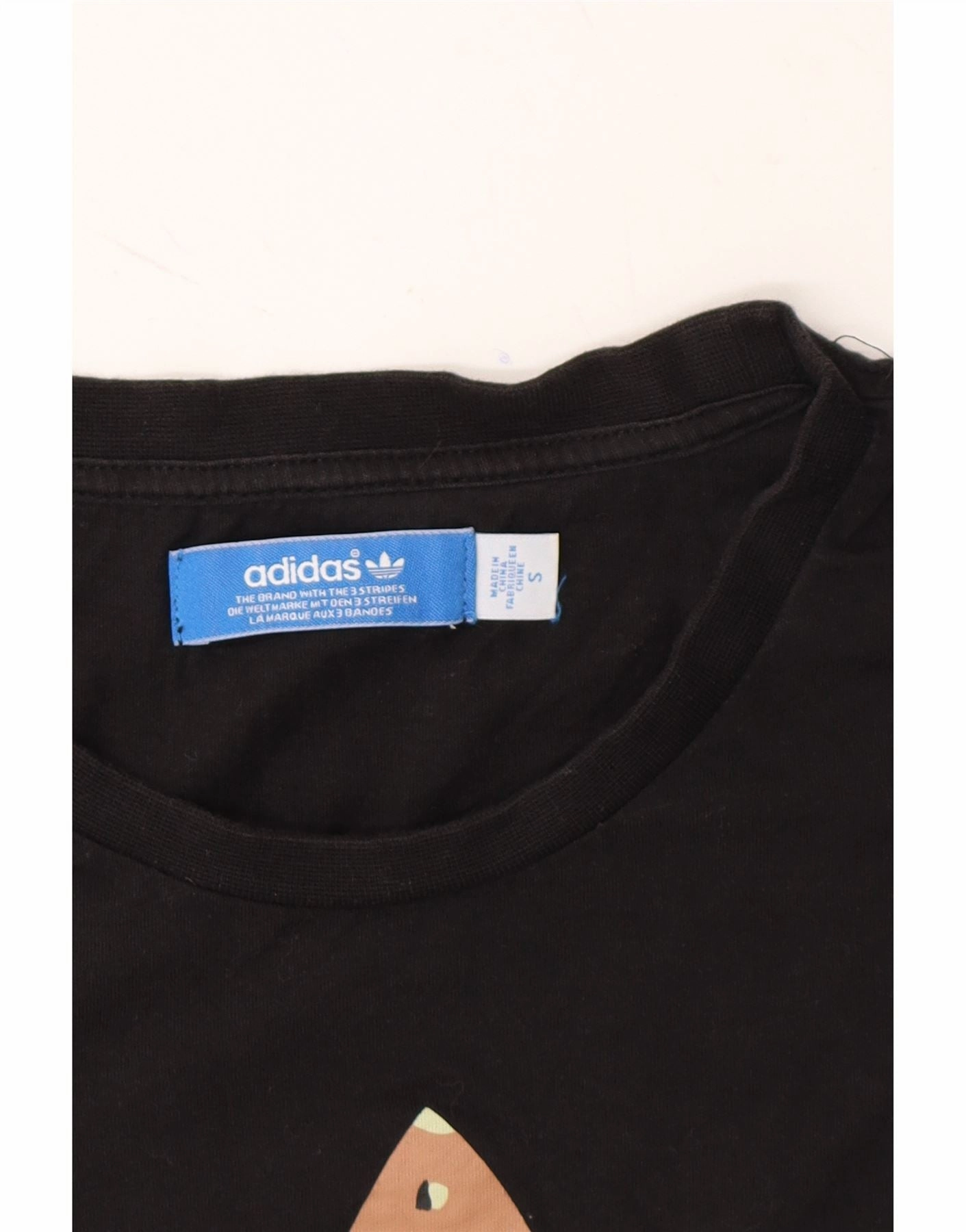 ADIDAS Mens Graphic T-Shirt Top Small Black Cotton