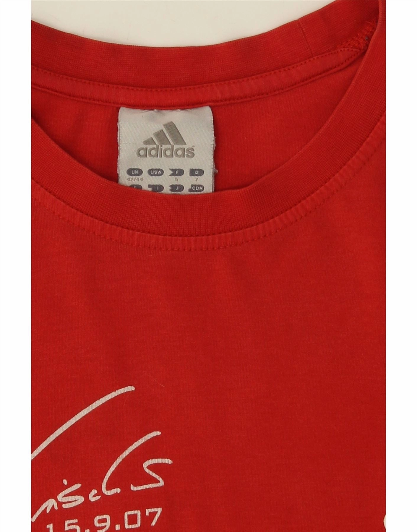 ADIDAS Mens Graphic T-Shirt Top UK 42/44 Large Red Cotton