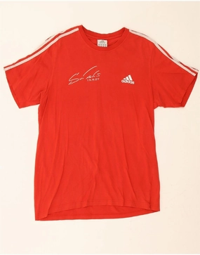 ADIDAS Mens Graphic T-Shirt Top UK 42/44 Large Red Cotton