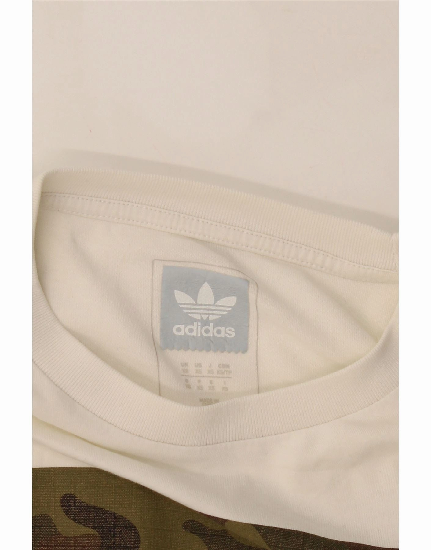 ADIDAS Mens Graphic T-Shirt Top XS White Cotton
