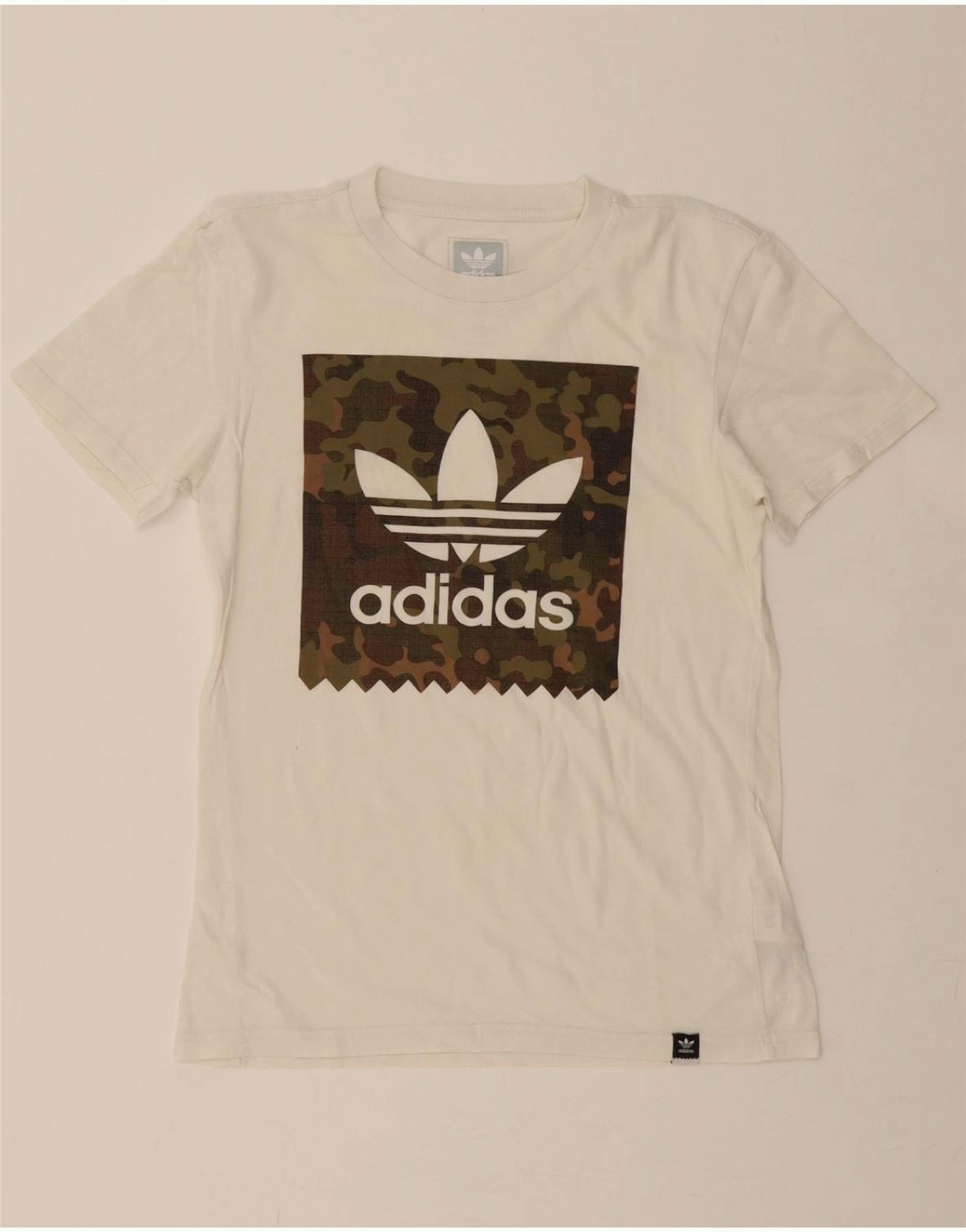 ADIDAS Mens Graphic T-Shirt Top XS White Cotton