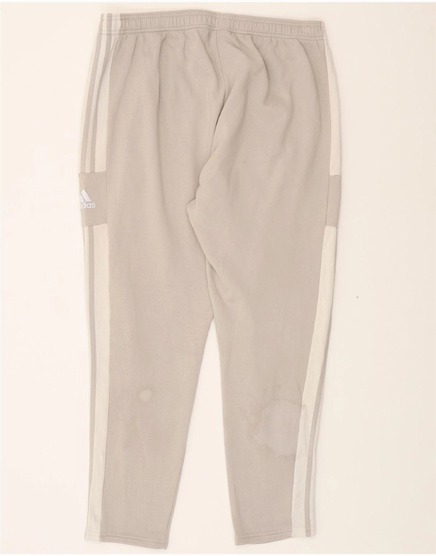 ADIDAS Mens Graphic Tracksuit Trousers XL  Beige Cotton