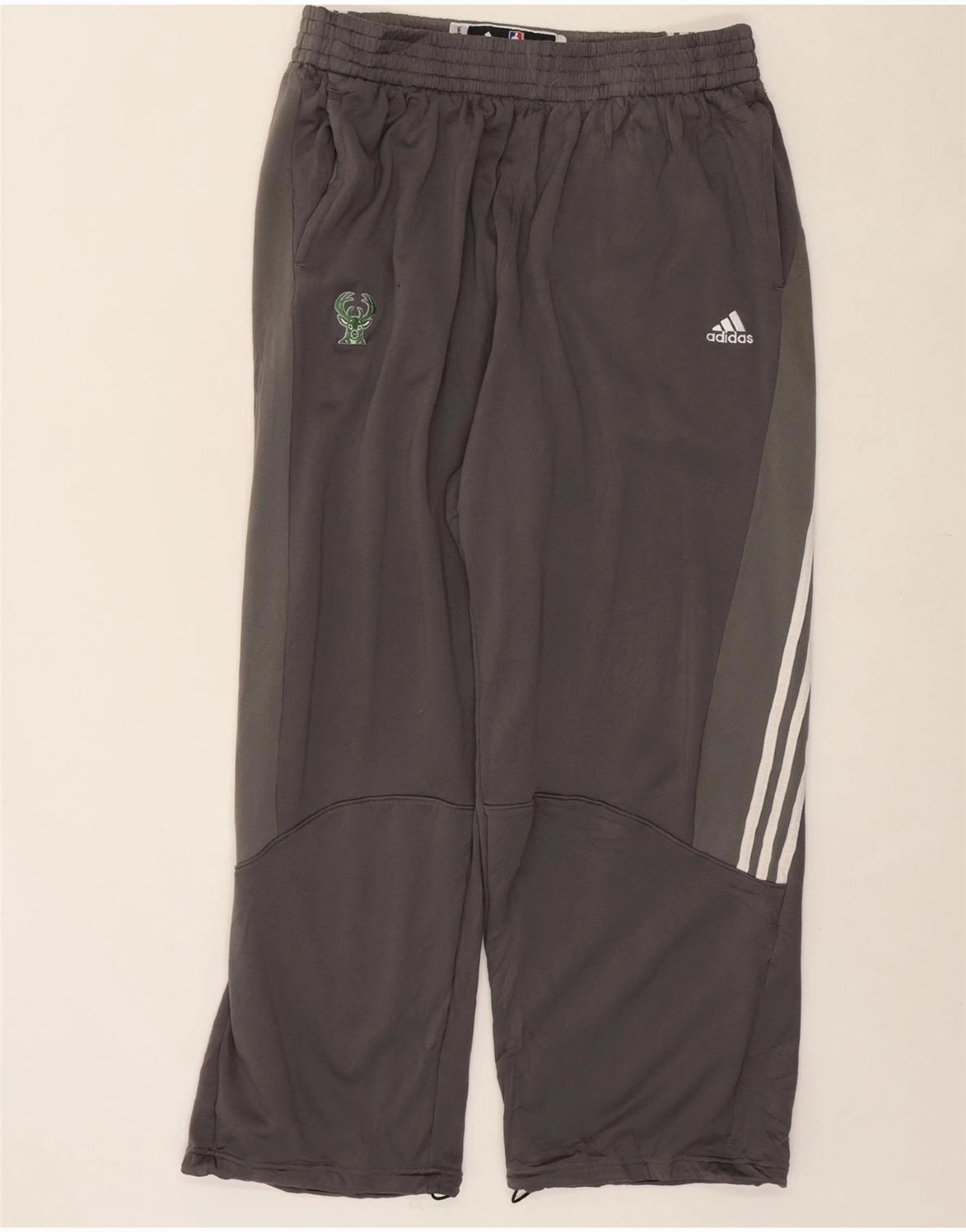 ADIDAS Mens Milwaukee Bucks Tracksuit Trousers XL  Grey Colourblock