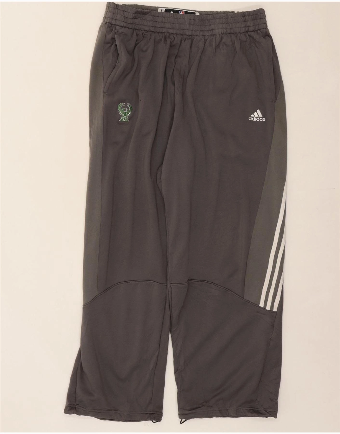 ADIDAS Mens Milwaukee Bucks Tracksuit Trousers XL  Grey Colourblock