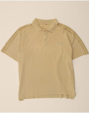 ADIDAS Mens Polo Shirt XL Beige Cotton