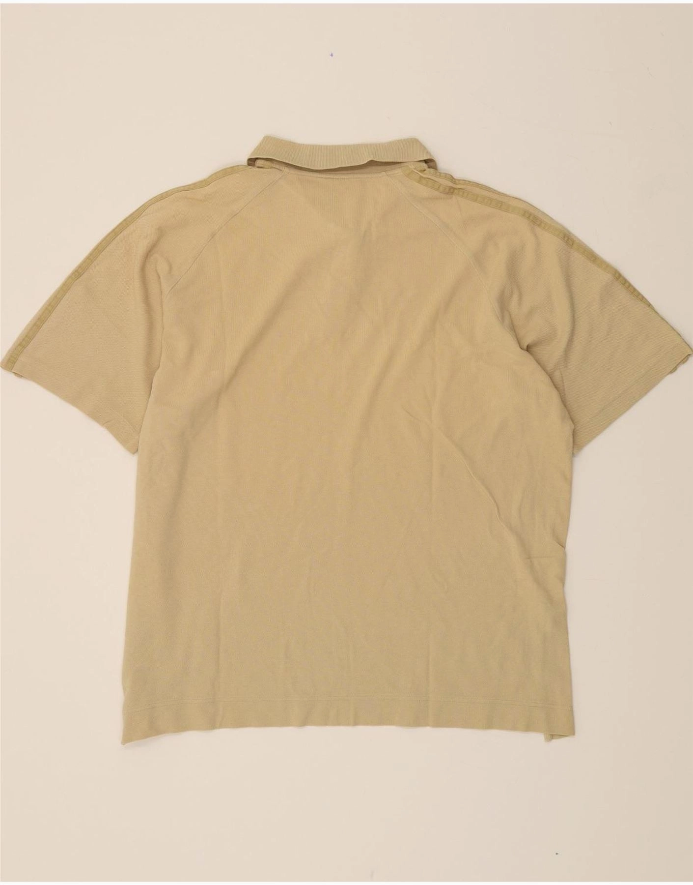 ADIDAS Mens Polo Shirt XL Beige Cotton