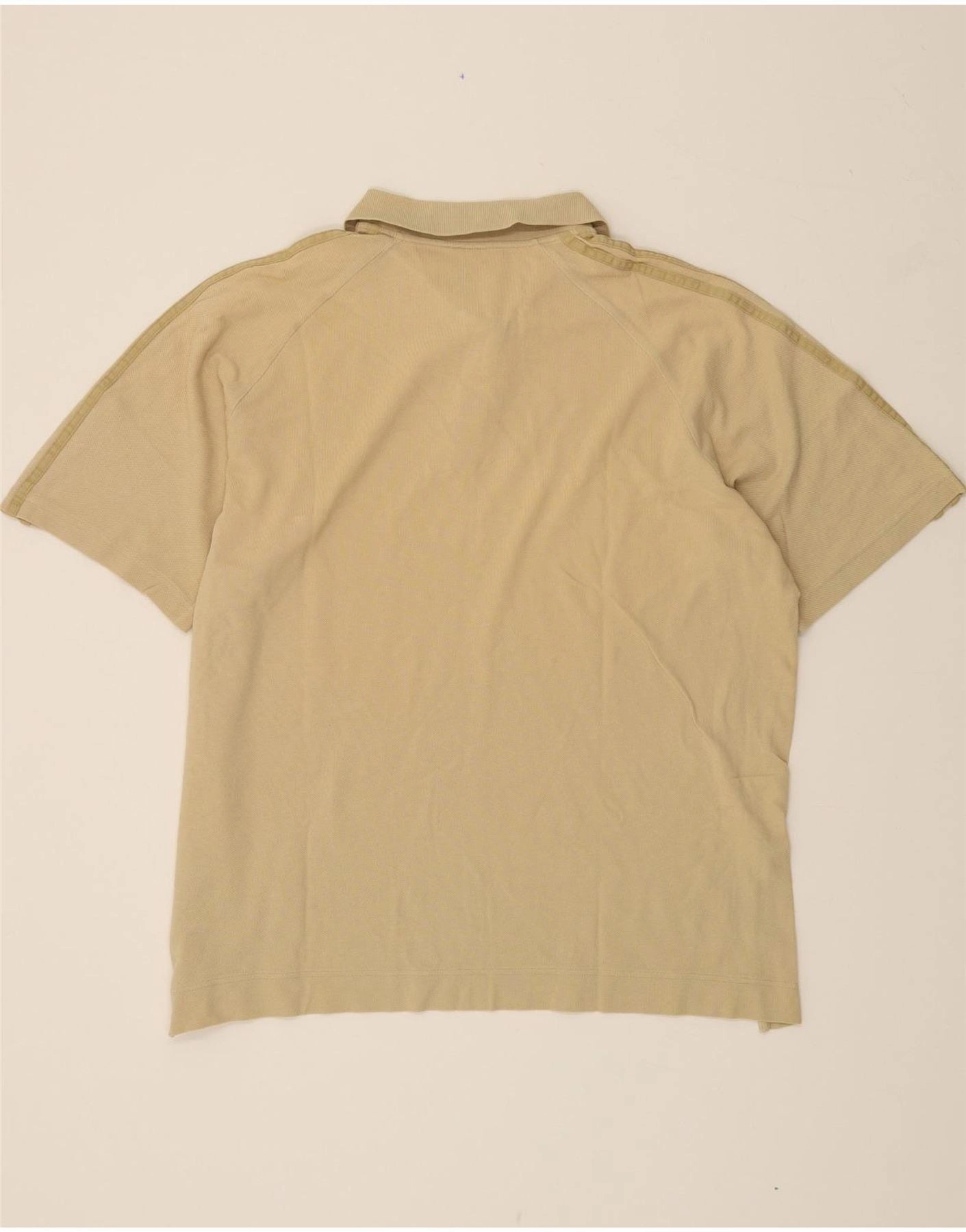 ADIDAS Mens Polo Shirt XL Beige Cotton