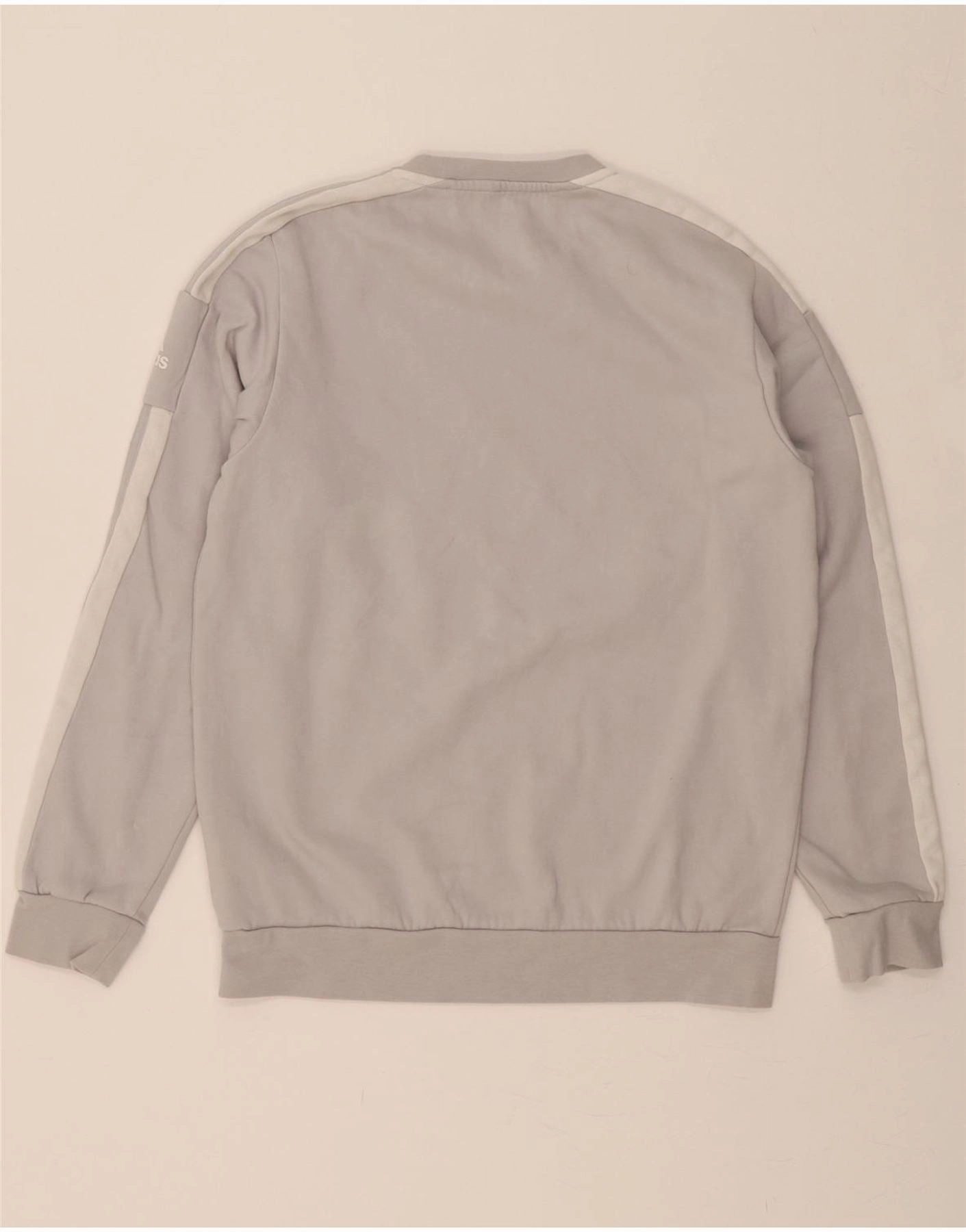 ADIDAS Mens Sweatshirt Jumper Medium Grey Cotton