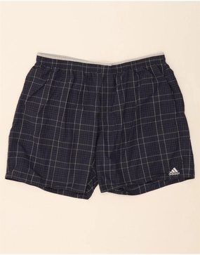 ADIDAS Mens Swimming Shorts 2XL  Navy Blue Check Polyester