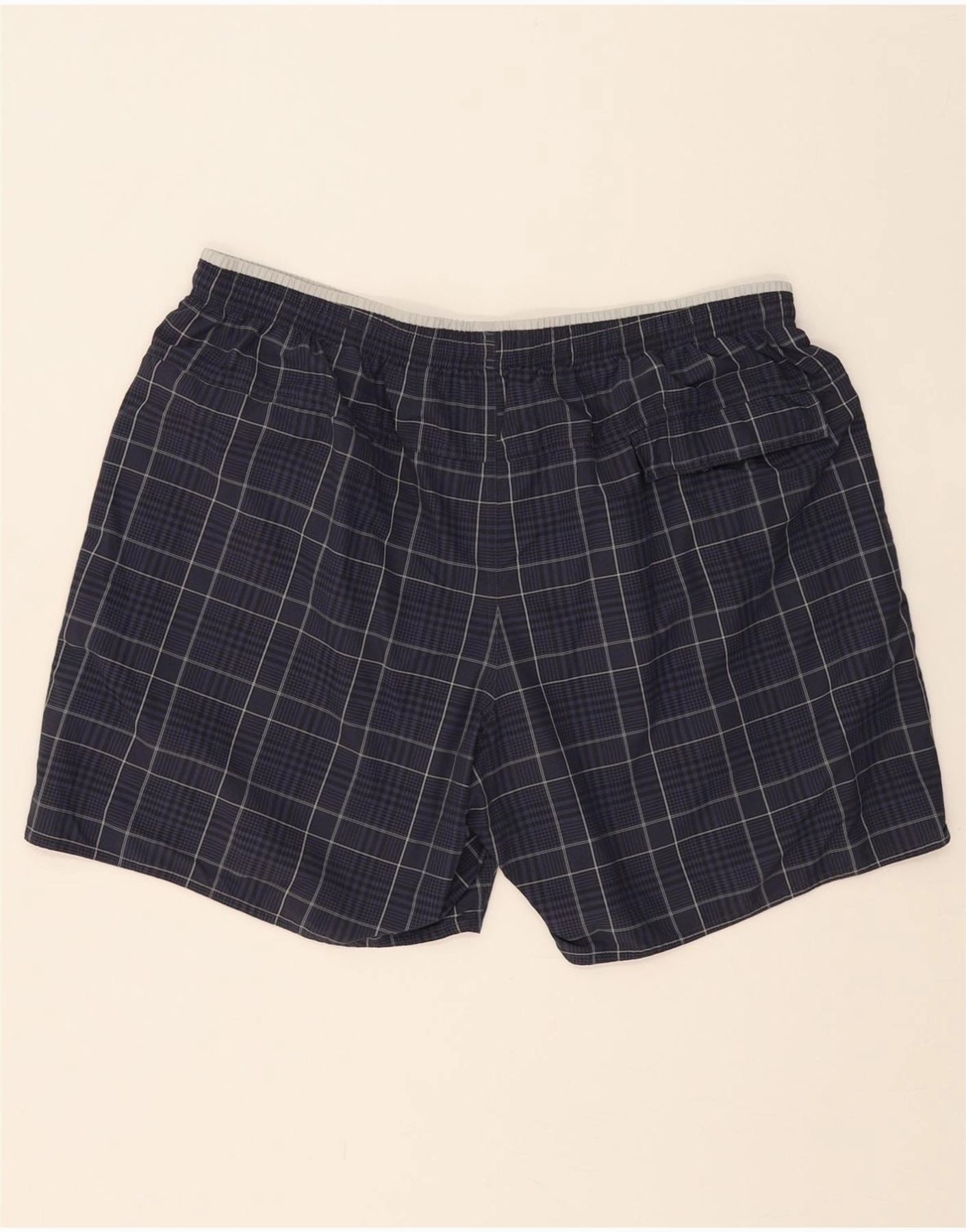 ADIDAS Mens Swimming Shorts 2XL  Navy Blue Check Polyester
