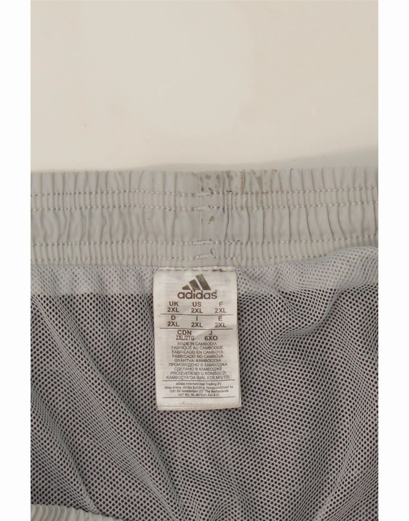 ADIDAS Mens Swimming Shorts 2XL  Navy Blue Check Polyester