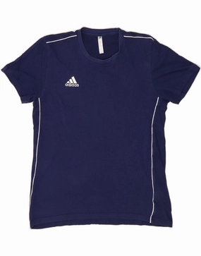 ADIDAS Mens T-Shirt Top Large Navy Blue Cotton