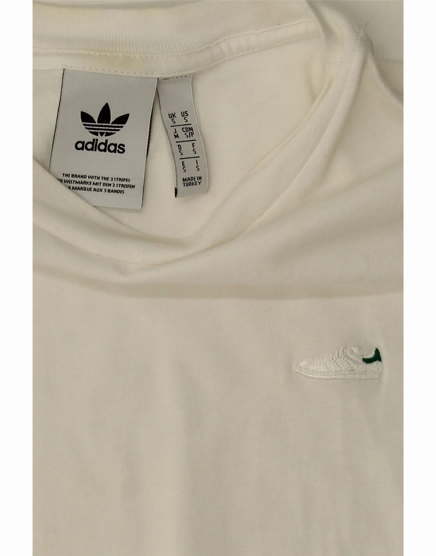ADIDAS Mens T-Shirt Top Small White Cotton