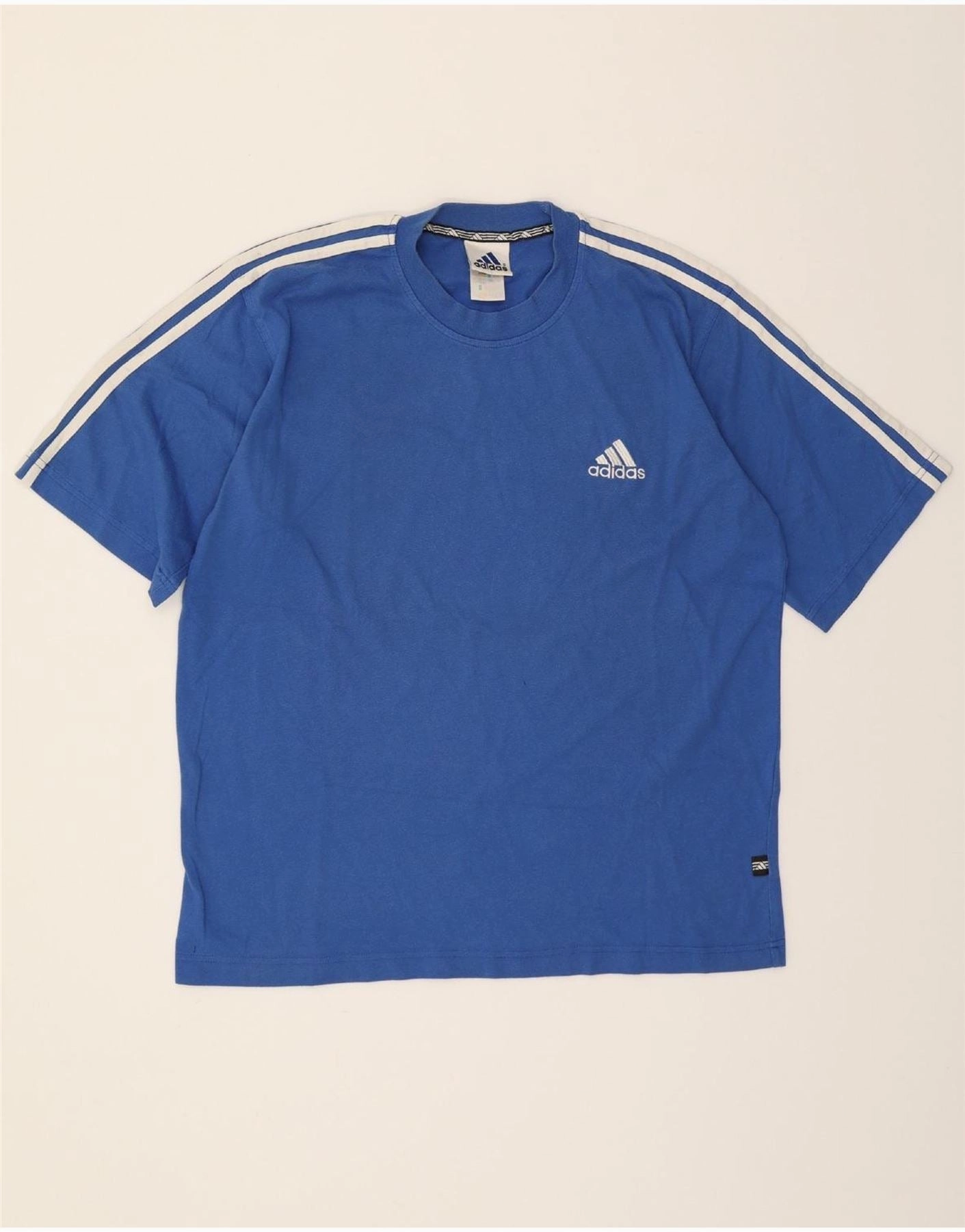 ADIDAS Mens T-Shirt Top UK 44/46 Large Blue Cotton