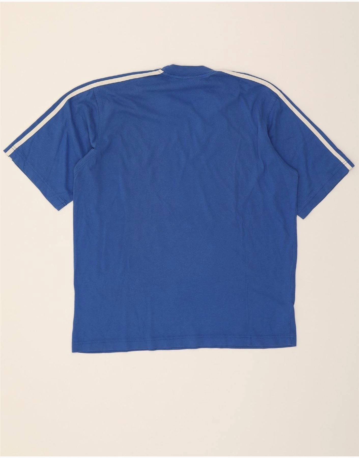 ADIDAS Mens T-Shirt Top UK 44/46 Large Blue Cotton