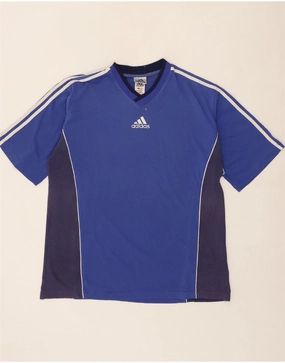 ADIDAS Mens T-Shirt Top UK 46/48 XL Blue Colourblock Cotton