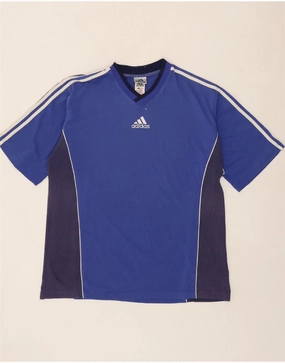 ADIDAS Mens T-Shirt Top UK 46/48 XL Blue Colourblock Cotton