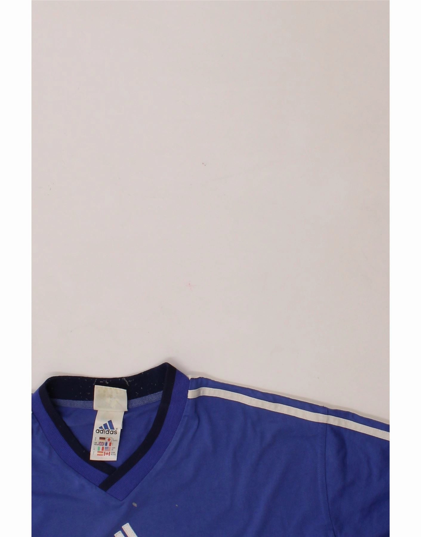 ADIDAS Mens T-Shirt Top UK 46/48 XL Blue Colourblock Cotton