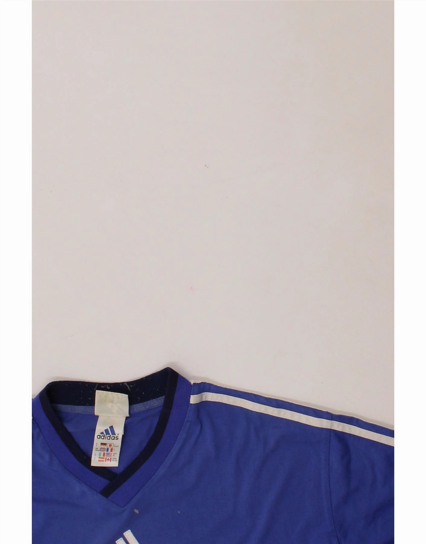 ADIDAS Mens T-Shirt Top UK 46/48 XL Blue Colourblock Cotton