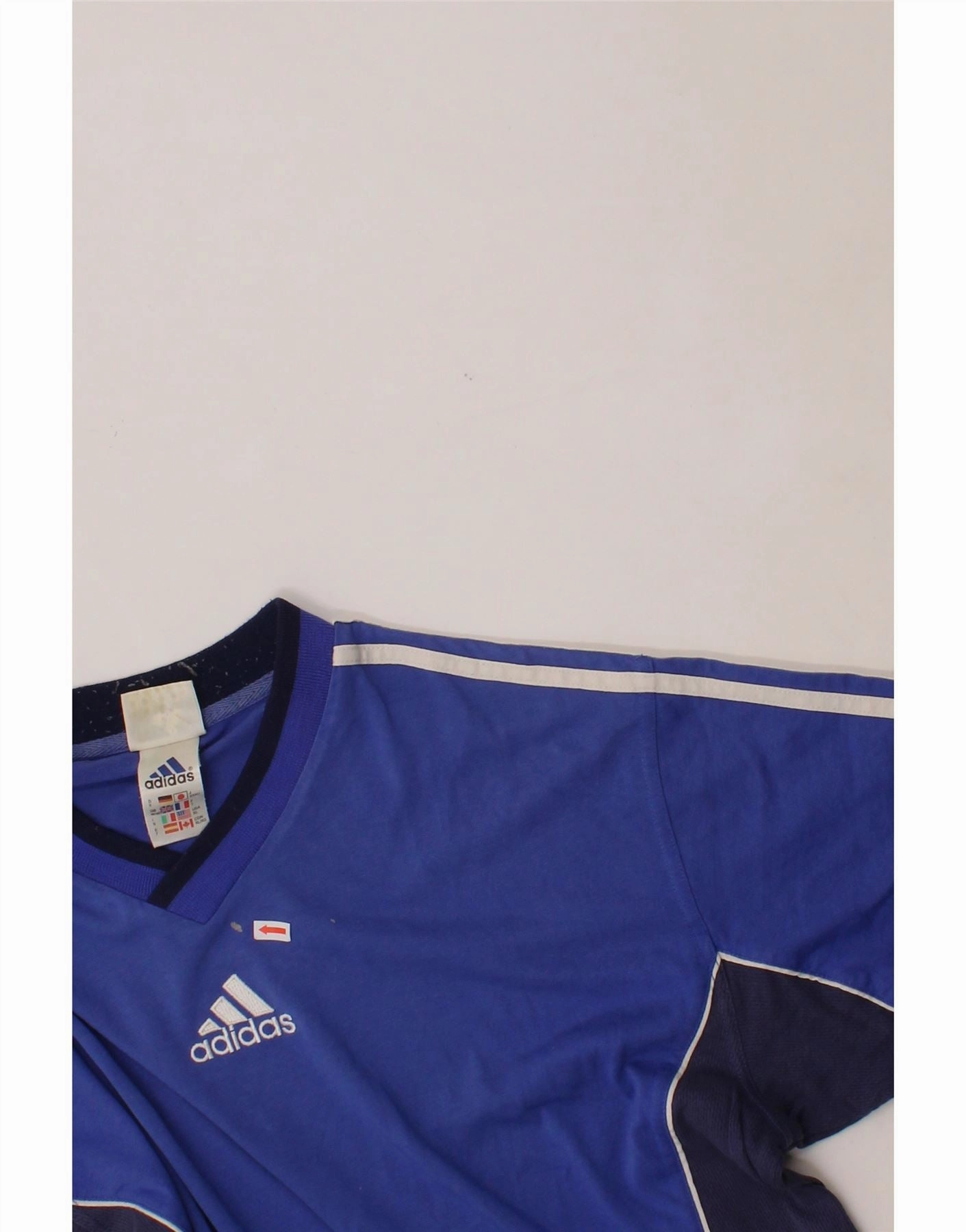 ADIDAS Mens T-Shirt Top UK 46/48 XL Blue Colourblock Cotton