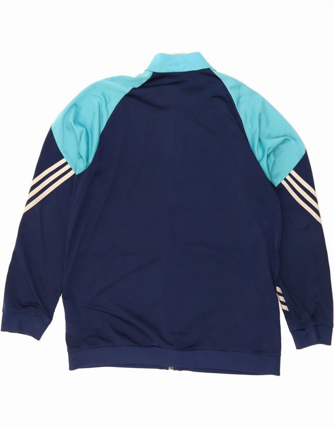 ADIDAS Mens Tracksuit Top Jacket XL Navy Blue Colourblock Polyester
