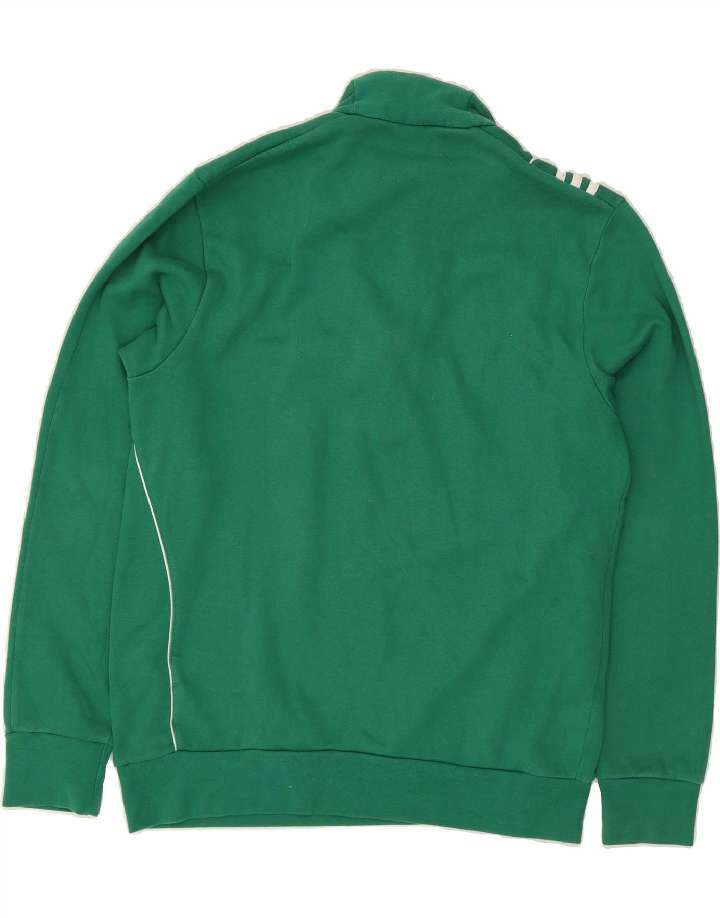 ADIDAS Mens Zip Neck Sweatshirt Jumper UK 42/44 Large Green Cotton