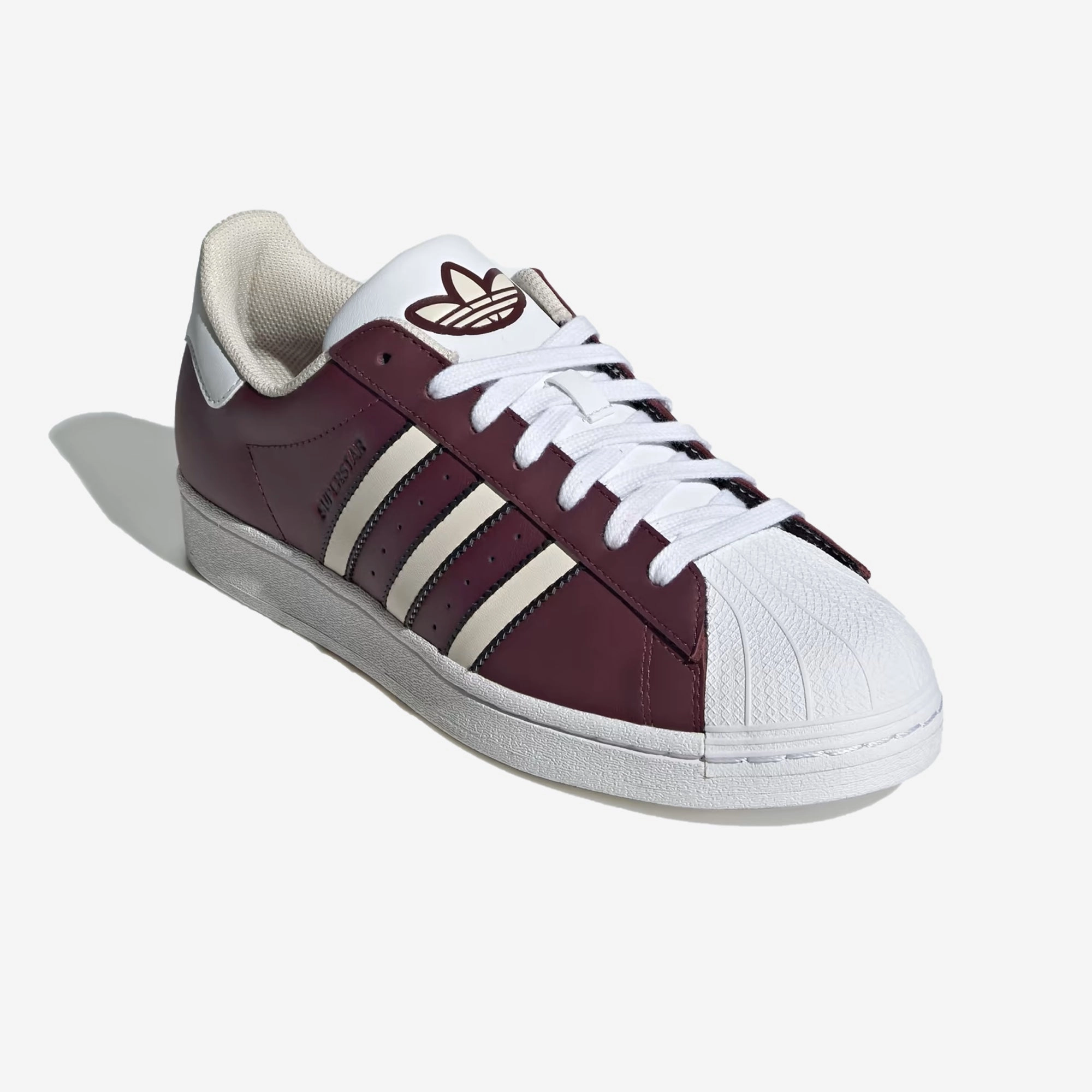 Adidas Originals | SUPERSTAR  { MAROON/WONDER WHITE/WHITE