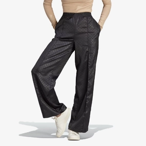 Adidas Originals | TREFOIL MONOGRAM SATIN TRACK PANTS  { BLACK