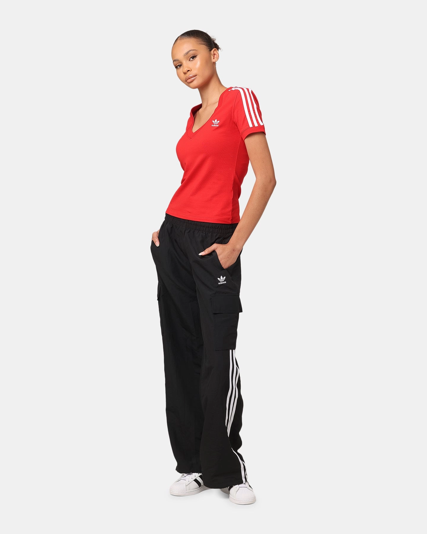 Adidas Women's 3-Stripe Cargo Pants Black