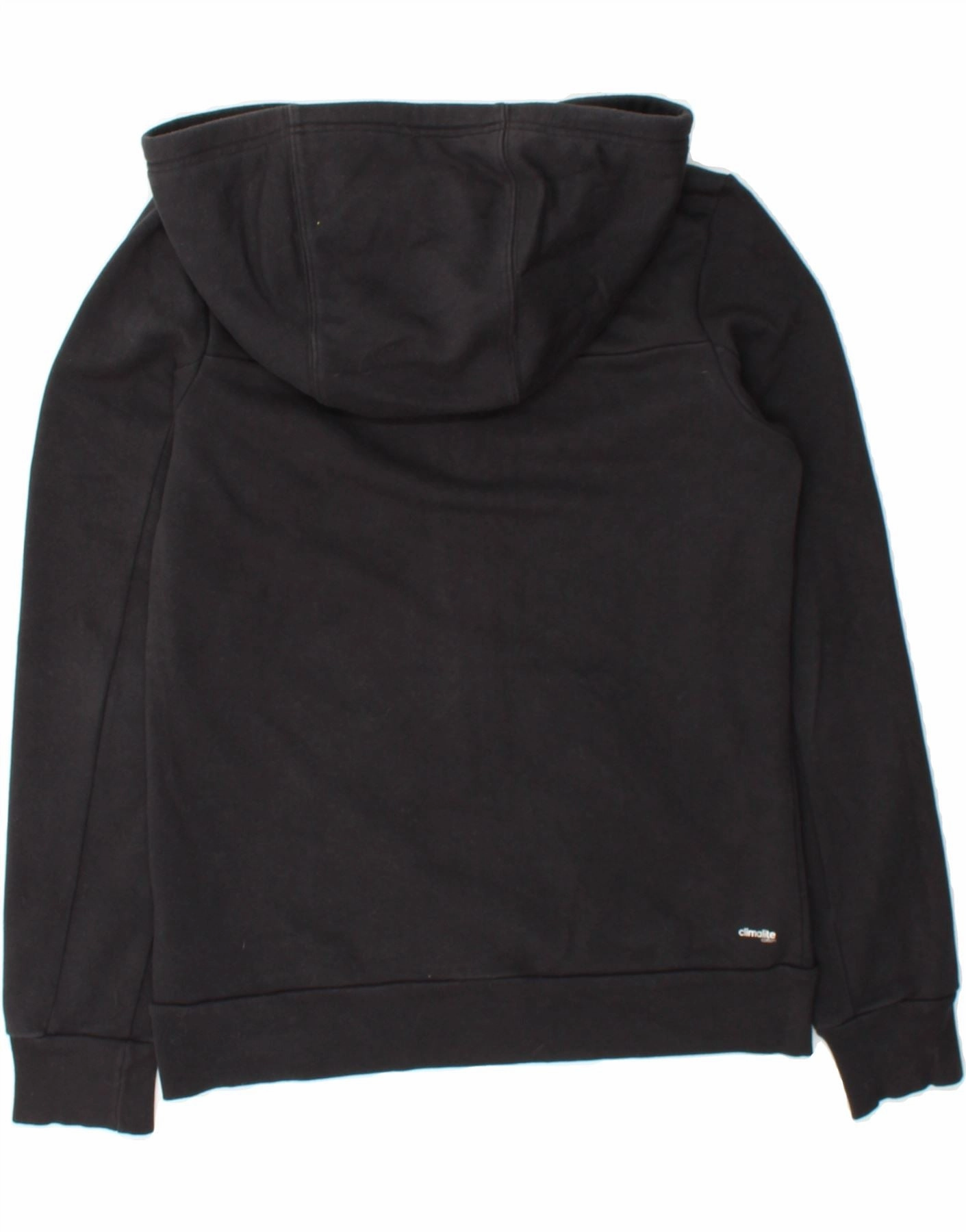 ADIDAS Womens Climalite Oversized Zip Hoodie Sweater UK 8/10 Small Black