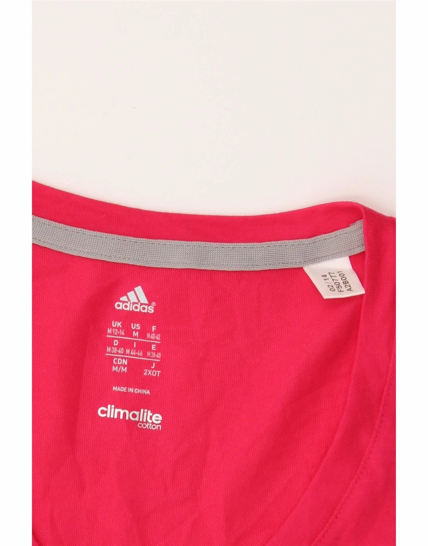 ADIDAS Womens Climalite T-Shirt Top UK 12/14 Medium Pink Cotton