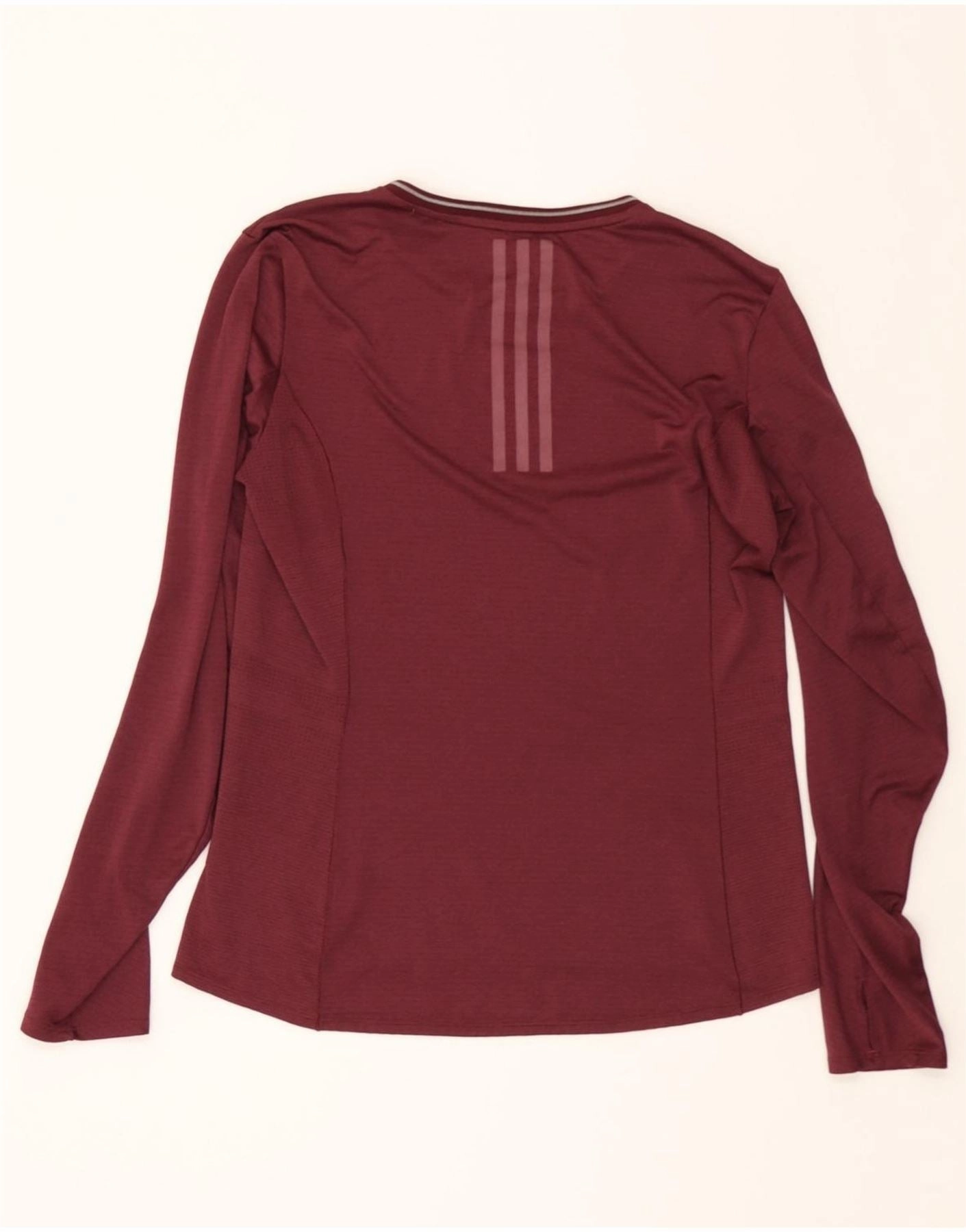 ADIDAS Womens Climalite Top Long Sleeve UK 16/18 Large Burgundy