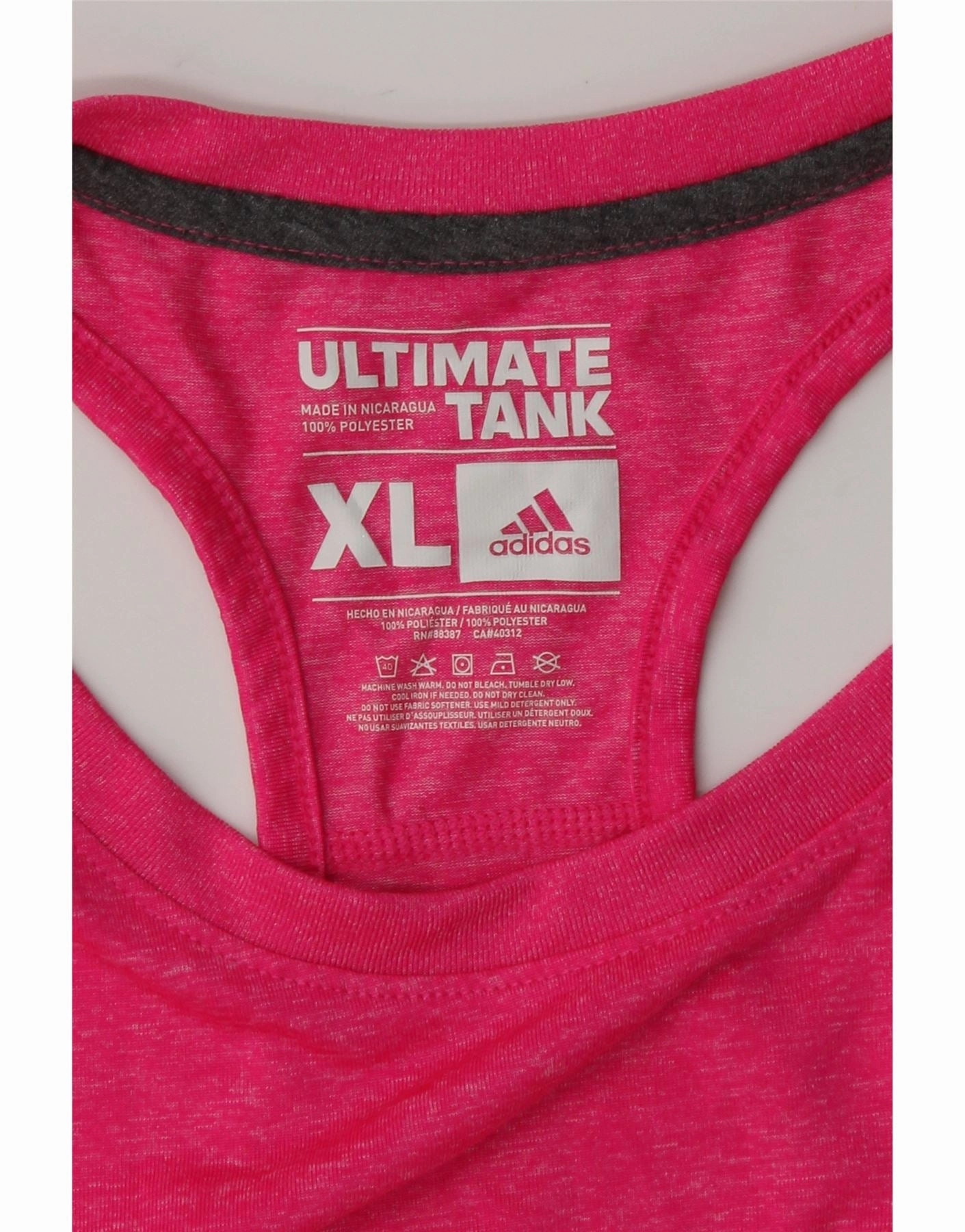 ADIDAS Womens Climalite Vest Top UK 18 XL Pink Polyester