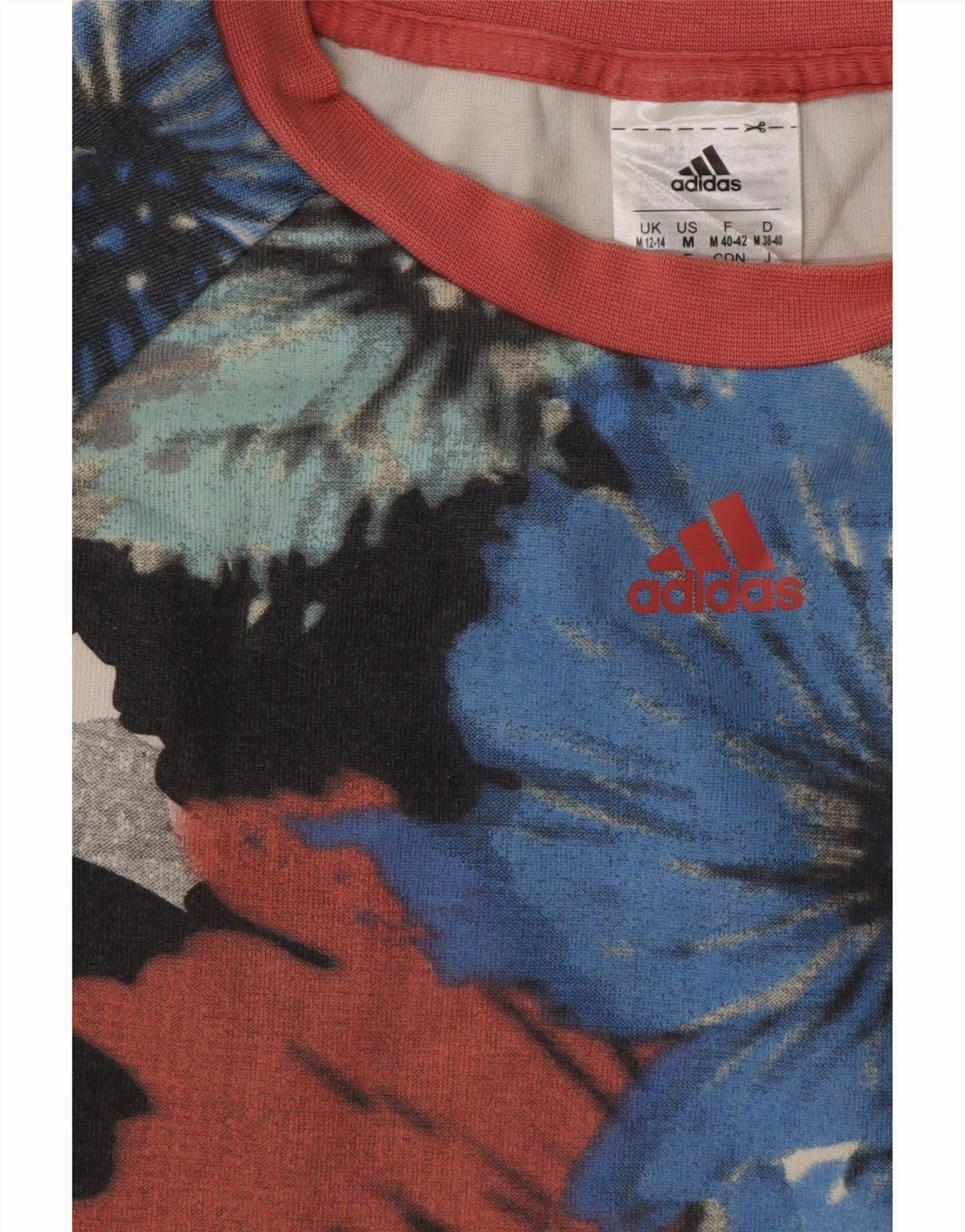 ADIDAS Womens Crop Sweatshirt Jumper UK 12/14 Medium Multicoloured Floral