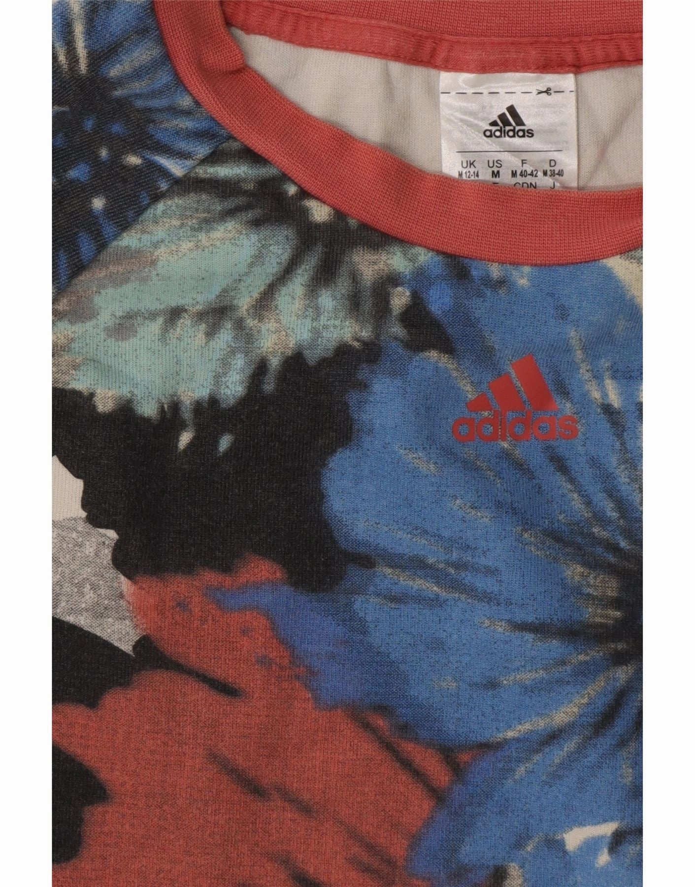ADIDAS Womens Crop Sweatshirt Jumper UK 12/14 Medium Multicoloured Floral