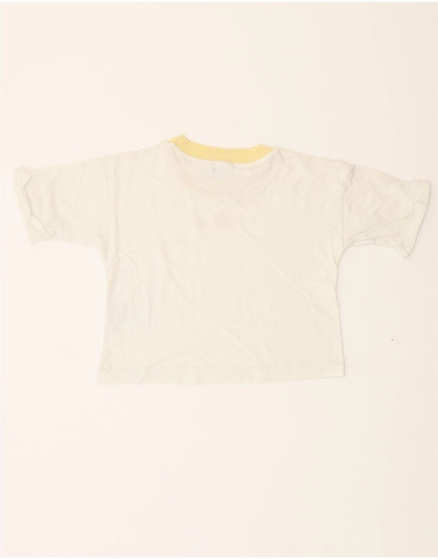 ADIDAS Womens Crop T-Shirt Top UK 8 Small  White Cotton