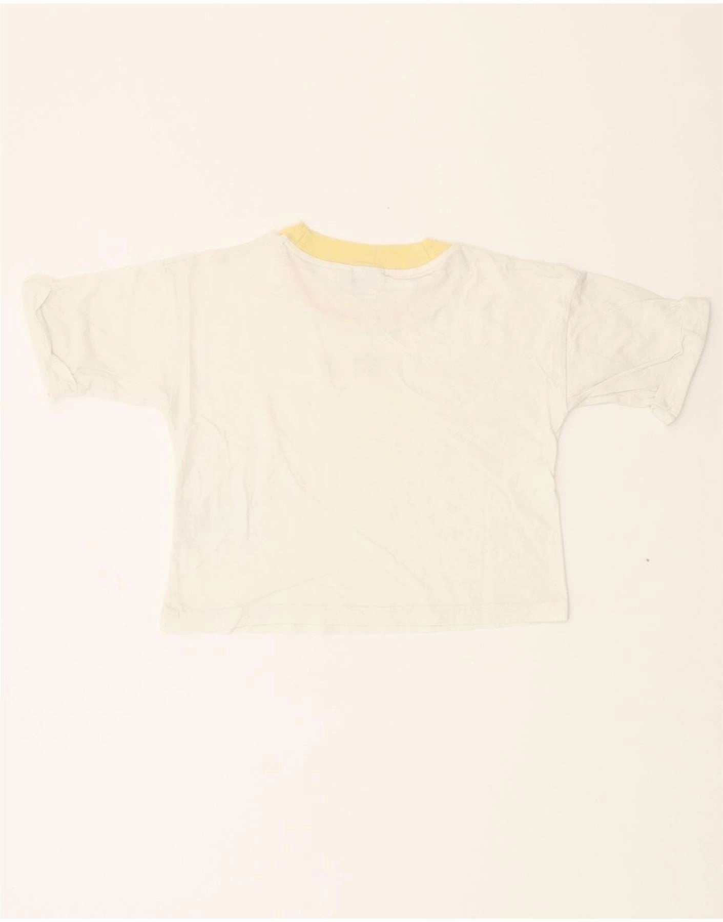 ADIDAS Womens Crop T-Shirt Top UK 8 Small  White Cotton