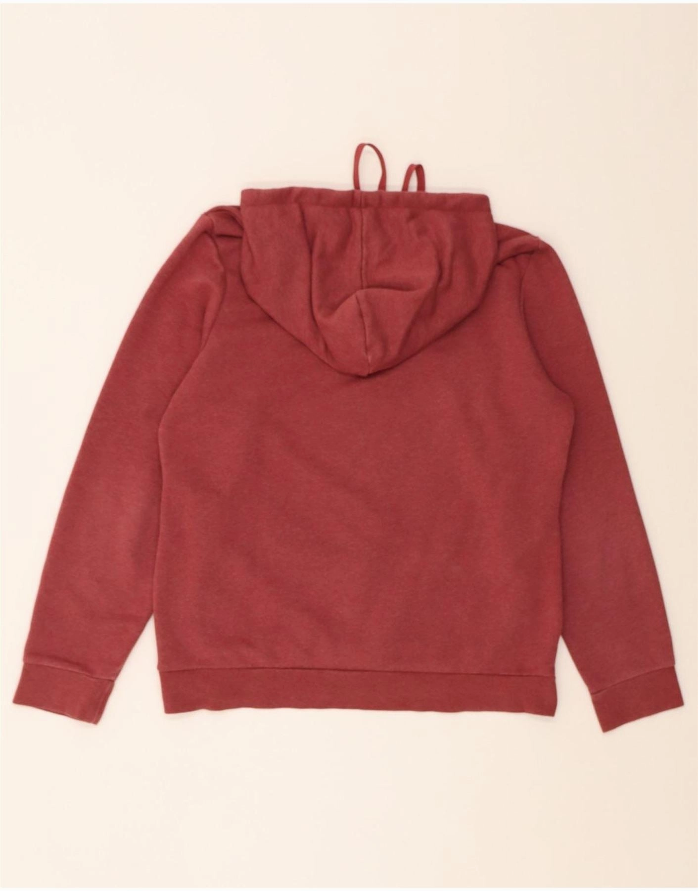 ADIDAS Womens Graphic Hoodie Jumper UK 16/18 Large Red Cotton
