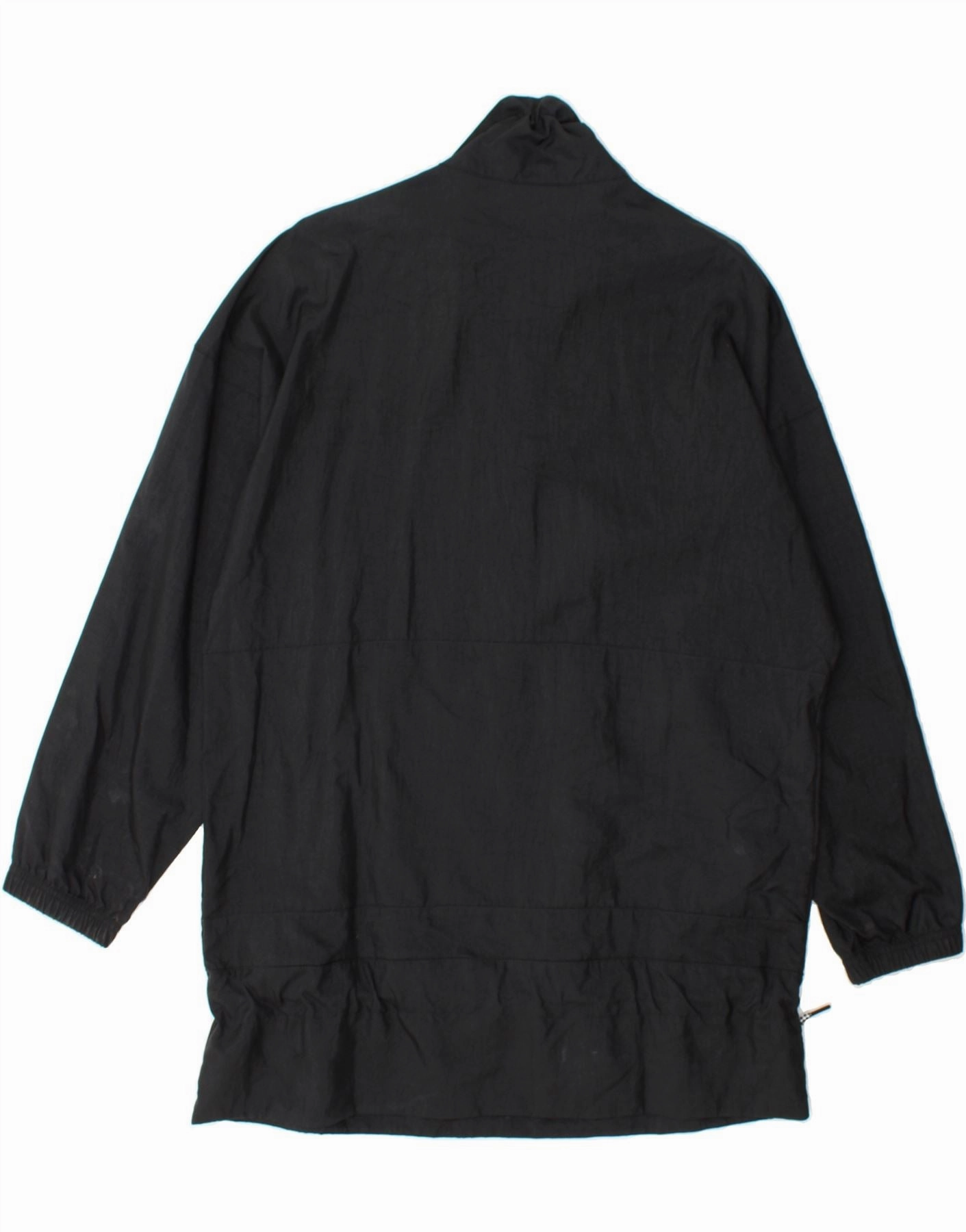 ADIDAS Womens Graphic Pullover Raincoat UK 12 Medium  Black Nylon