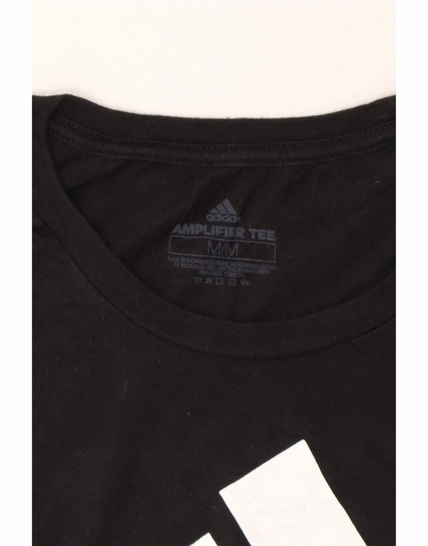 ADIDAS Womens Graphic T-Shirt Top UK 12 Medium Black Cotton