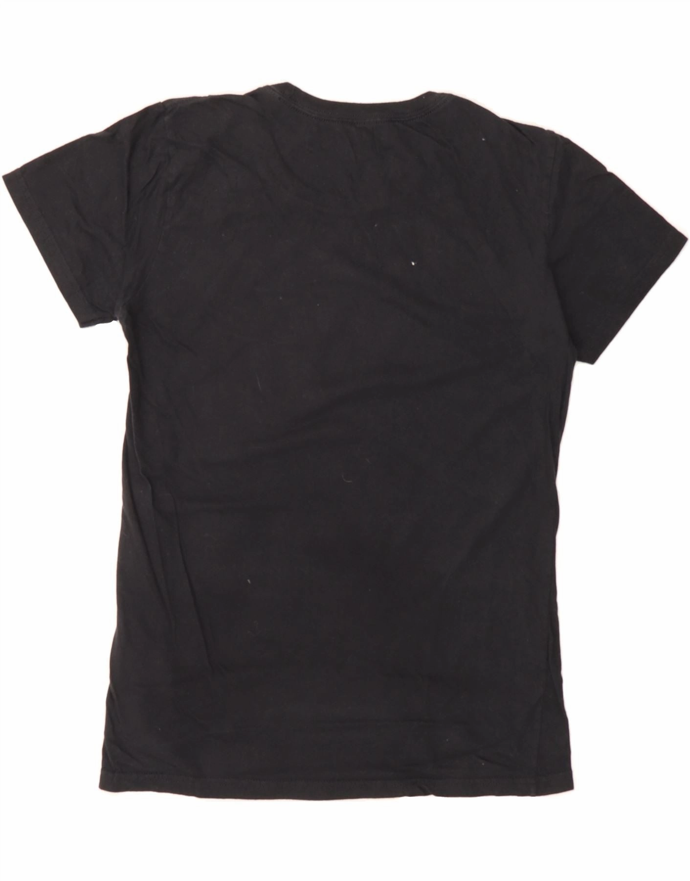 ADIDAS Womens Graphic T-Shirt Top UK 12 Medium Black Cotton