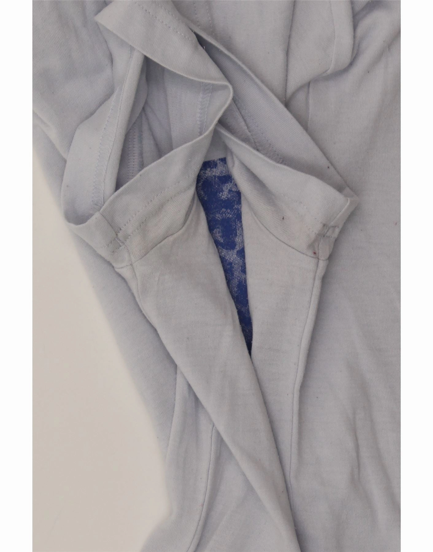 ADIDAS Womens Graphic T-Shirt Top UK 14 Medium Blue Cotton