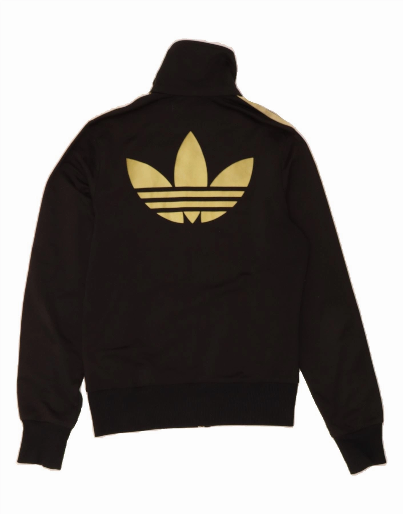 ADIDAS Womens Graphic Tracksuit Top Jacket EU 34 XS Black Polyester