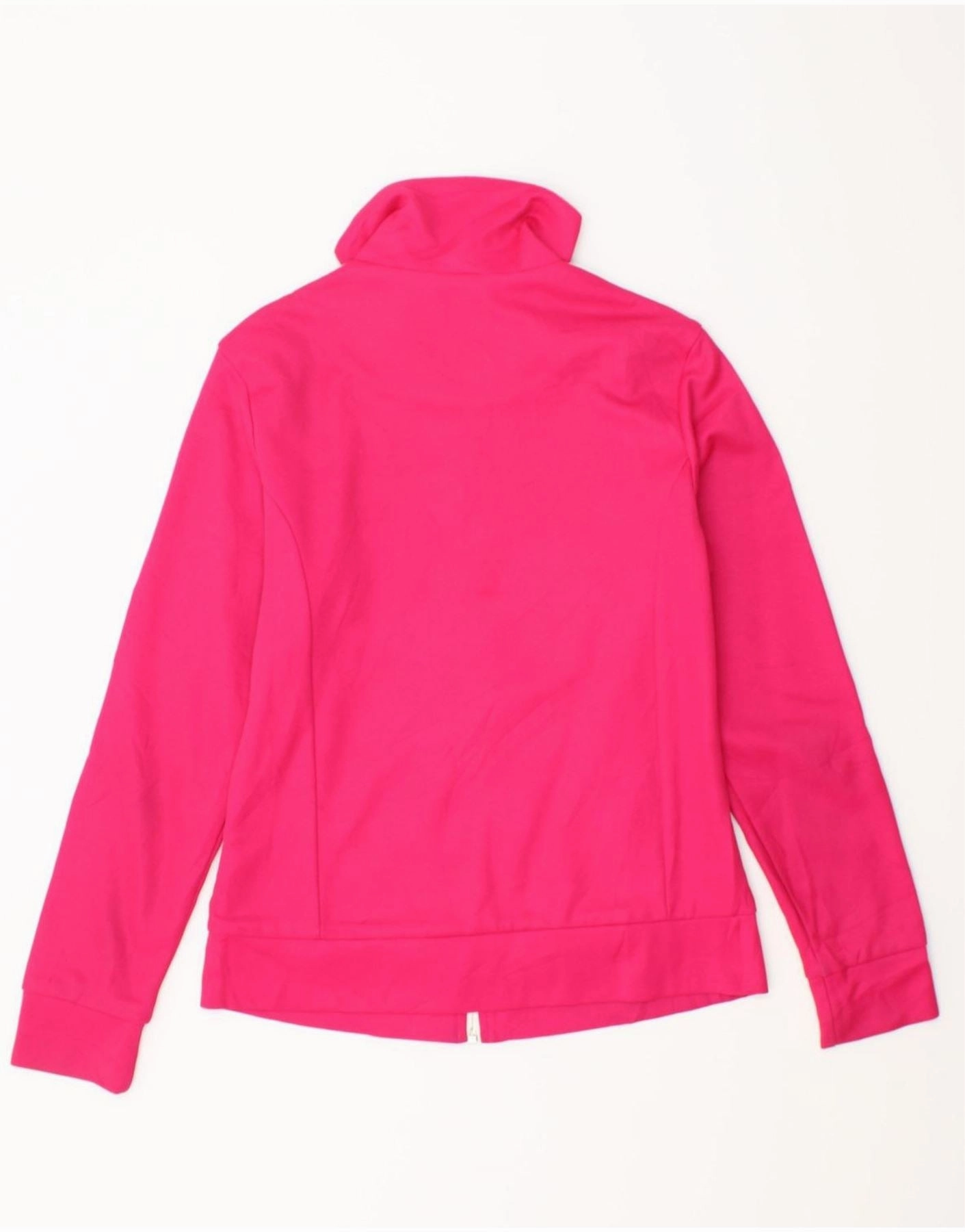 ADIDAS Womens Graphic Tracksuit Top Jacket UK 10 Small  Pink Cotton