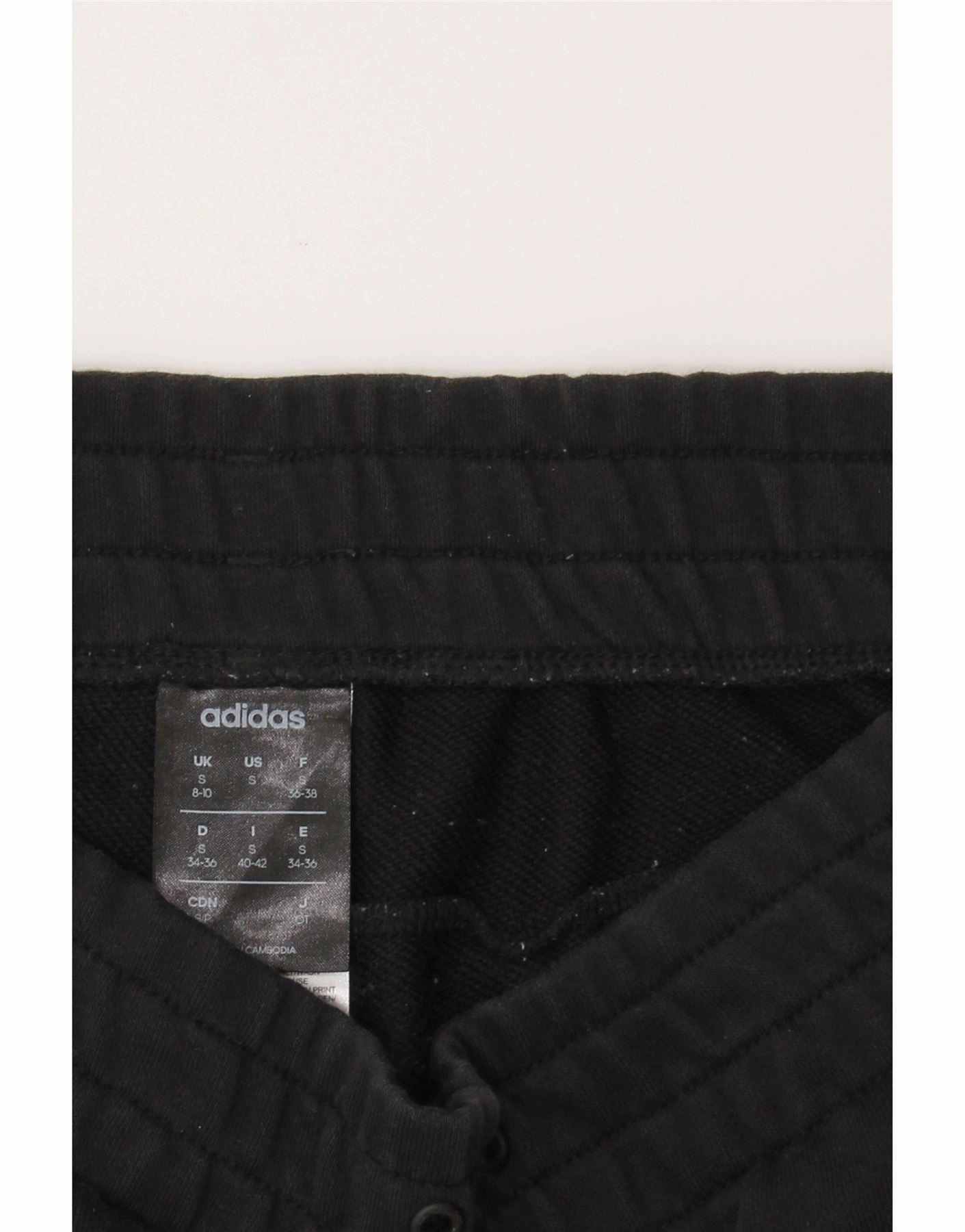 ADIDAS Womens Graphic Tracksuit Trousers Joggers UK 8/10 Small Black
