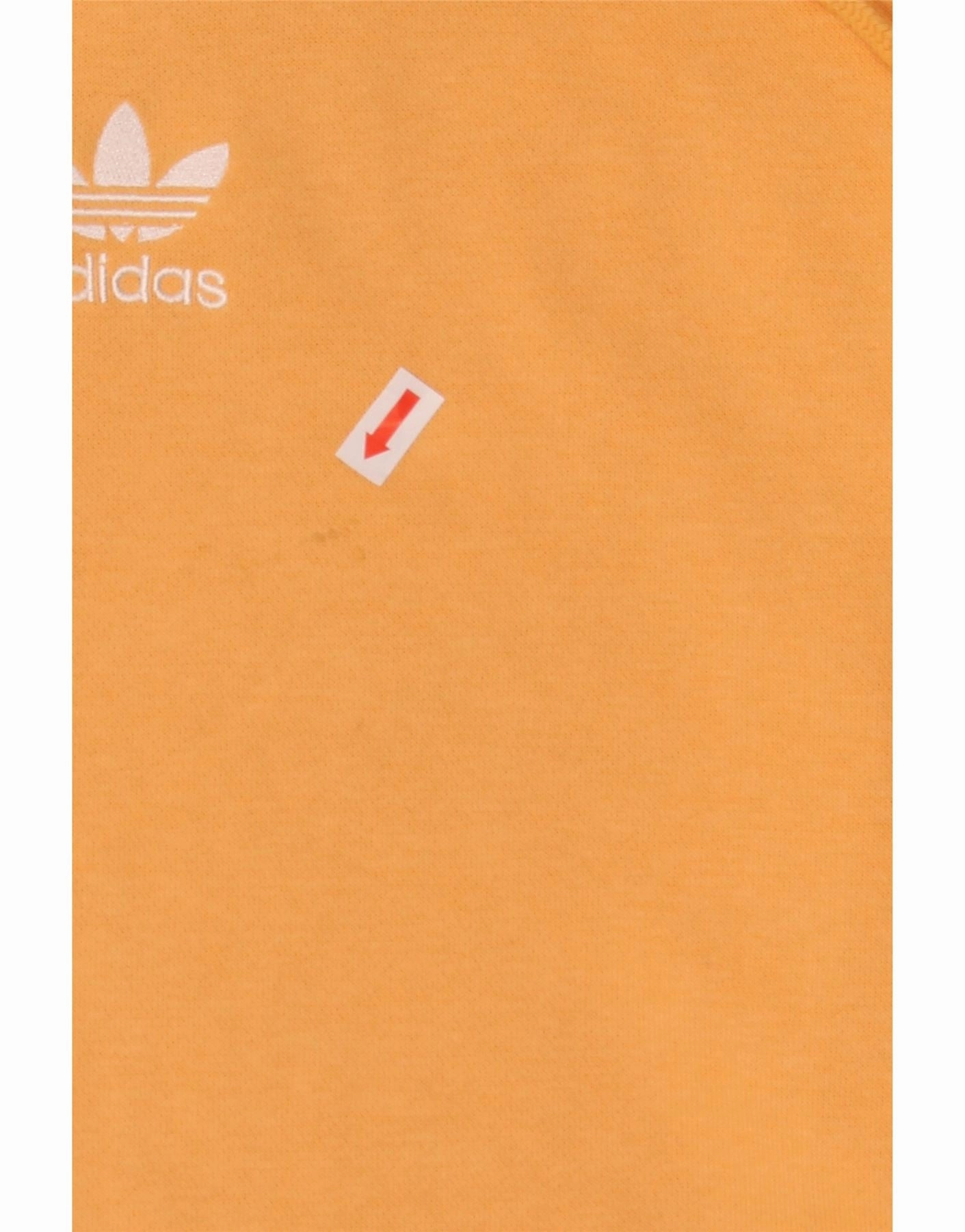 ADIDAS Womens Hoodie Jumper UK 14 Large Yellow Cotton