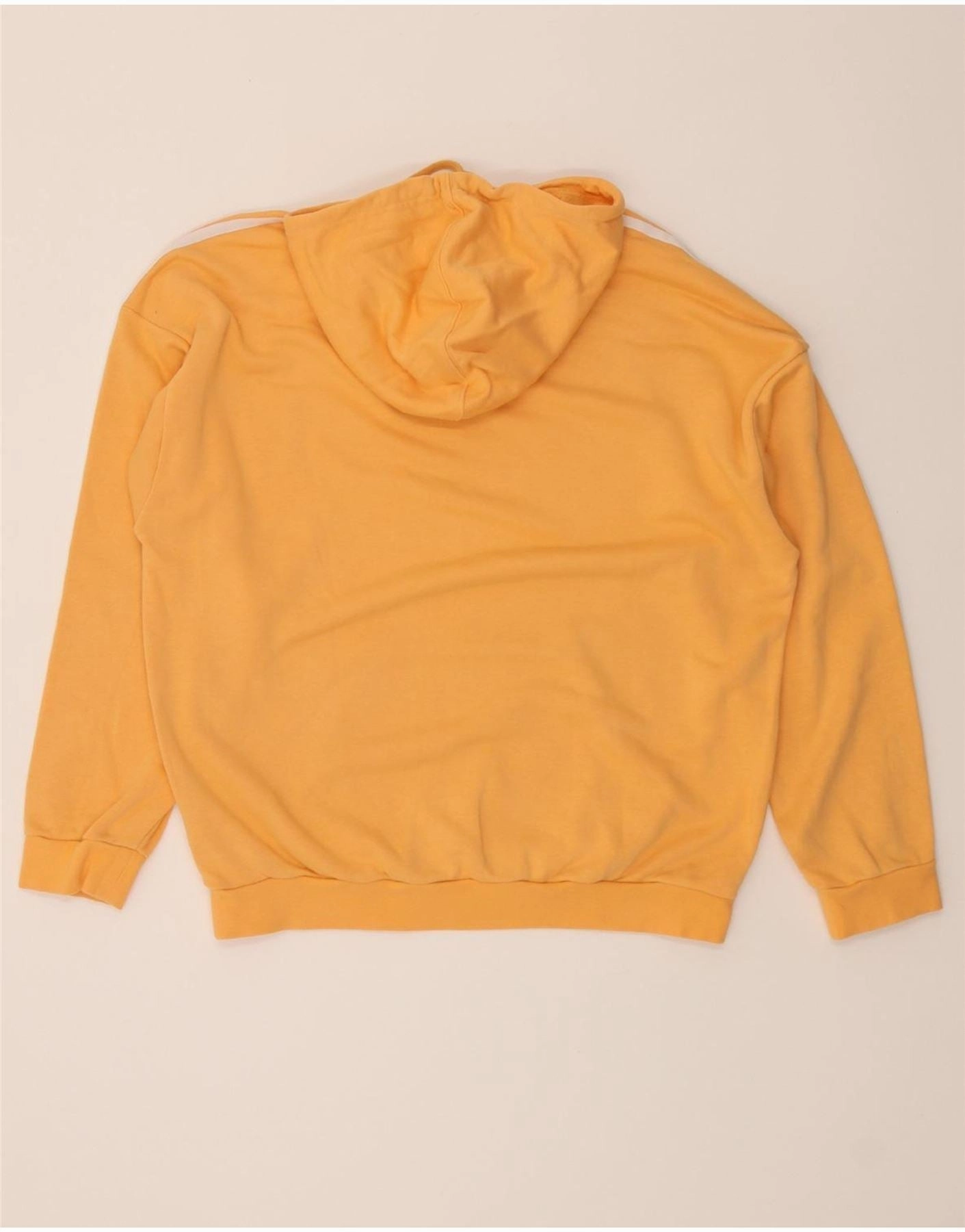 ADIDAS Womens Hoodie Jumper UK 14 Large Yellow Cotton